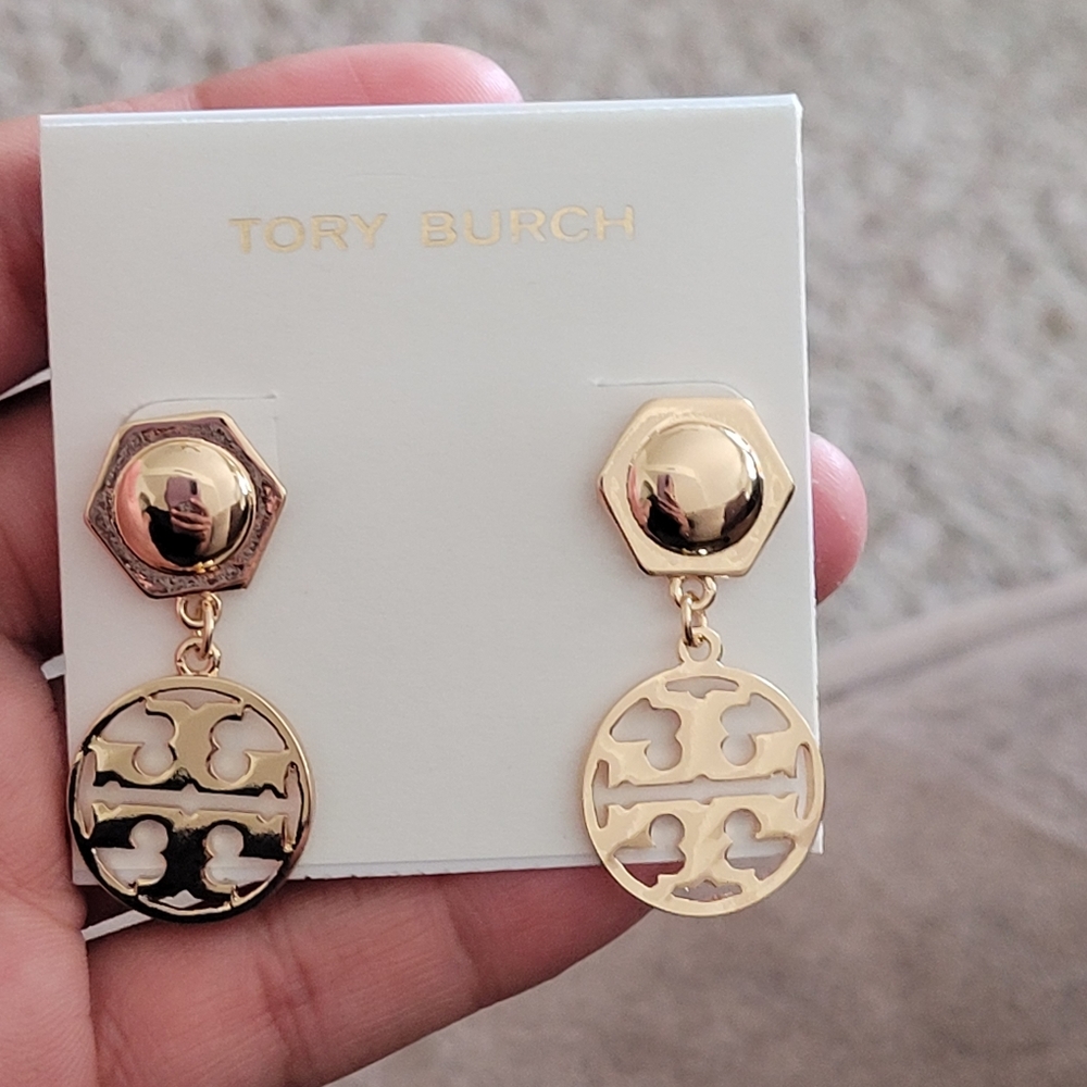Gold tory burch earrings